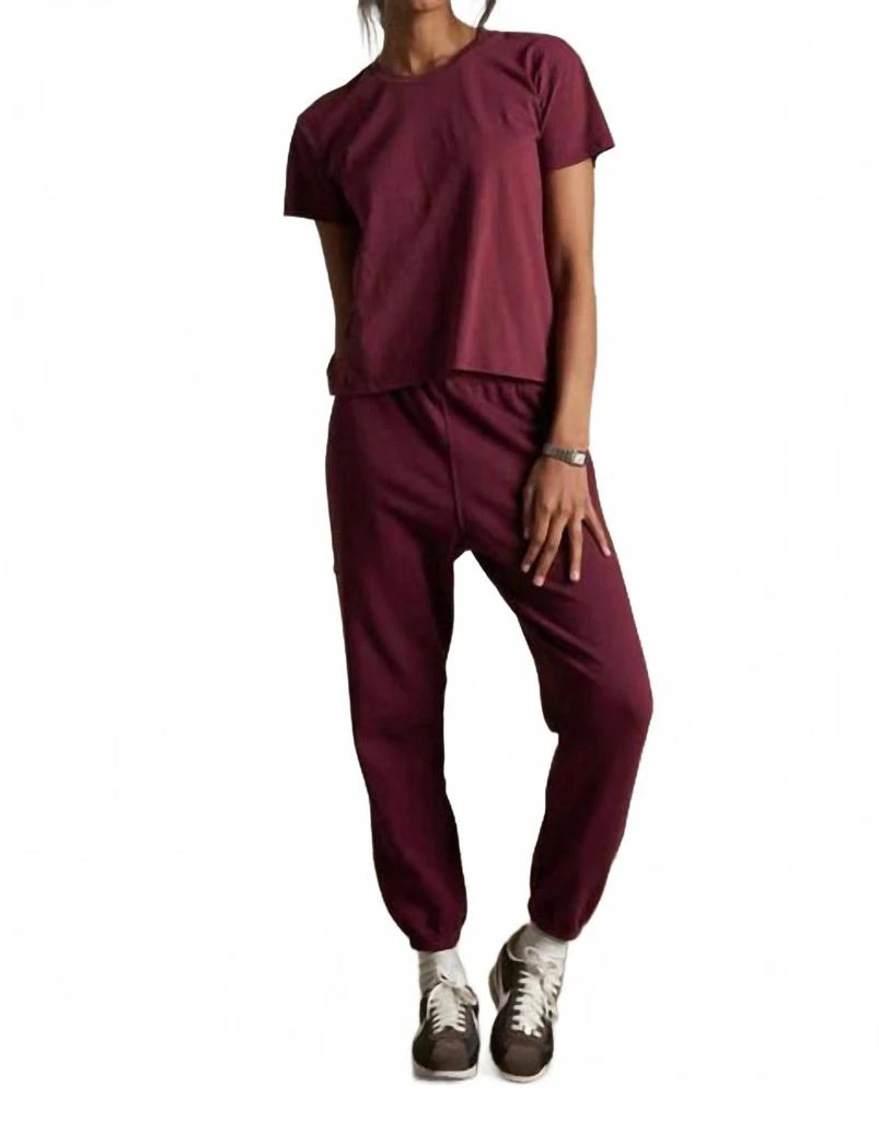 PERFECTWHITETEE Johnny French Terry Easy Sweatpants In Dark Burgundy