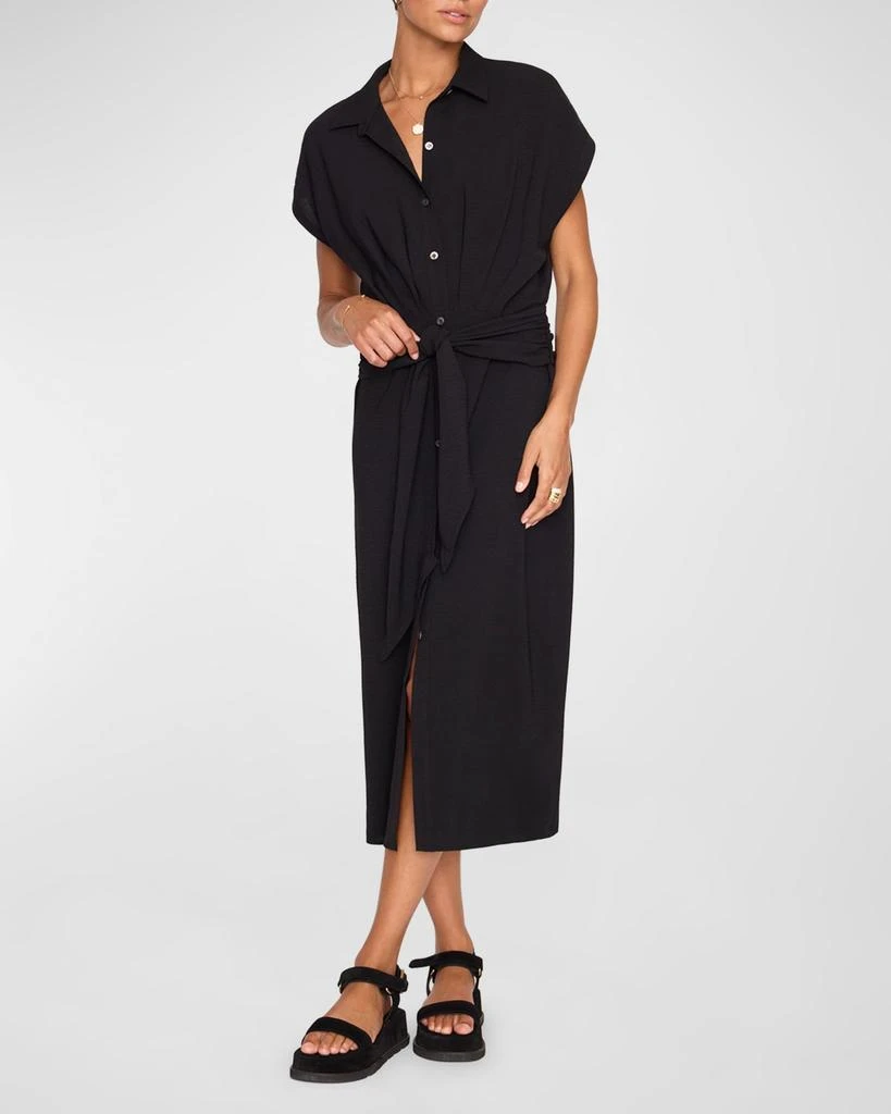 Brochu Walker Setia Dolman-Sleeve Tie-Waist Midi Shirtdress 1