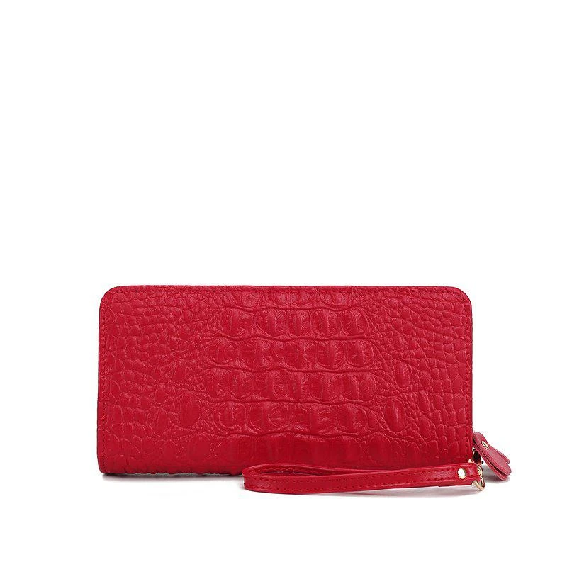MKF Collection by Mia K Eve Genuine Leather Crocodile-embossed Women’s Wristlet Wallet 2