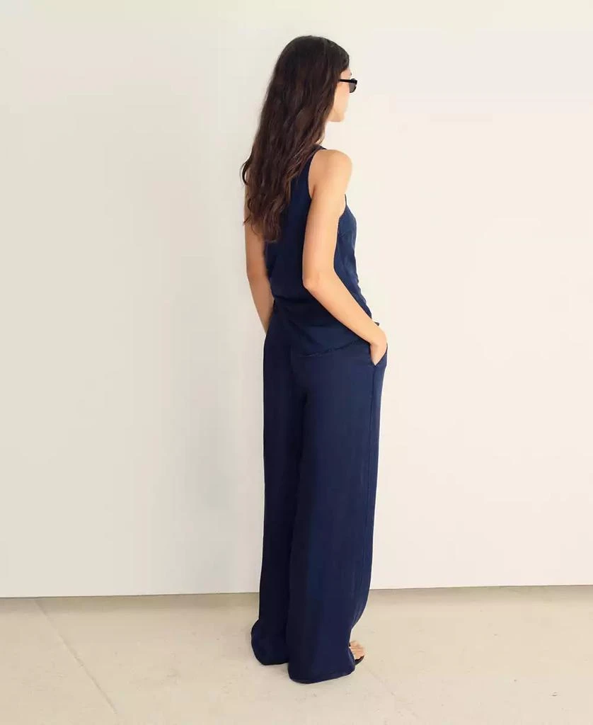 Mango Women's Gathered Side Denim-Effect Top 2