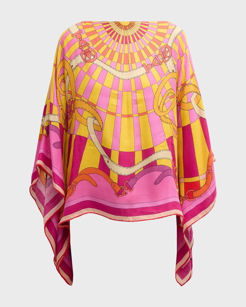 Rani Arabella Firenze Print Cashmere & Silk Poncho