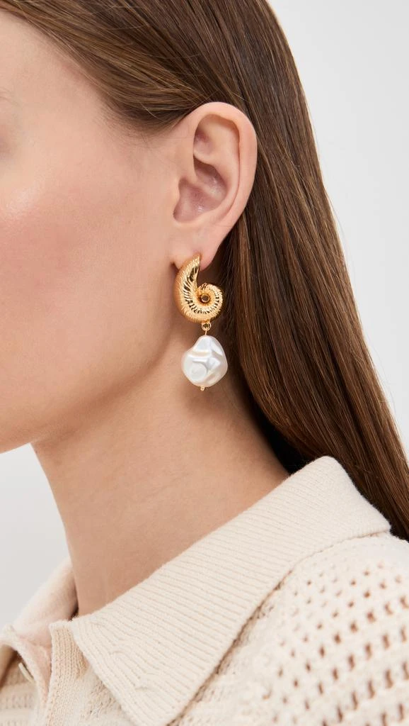 Kenneth Jay Lane Baroque Pearl Drop Pierced Earrings 2