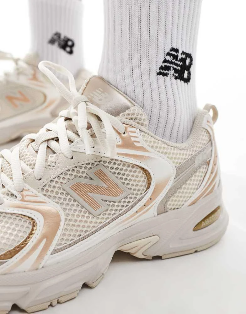 New Balance New Balance 530 trainers in light gold metallic - exclusive to ASOS 4