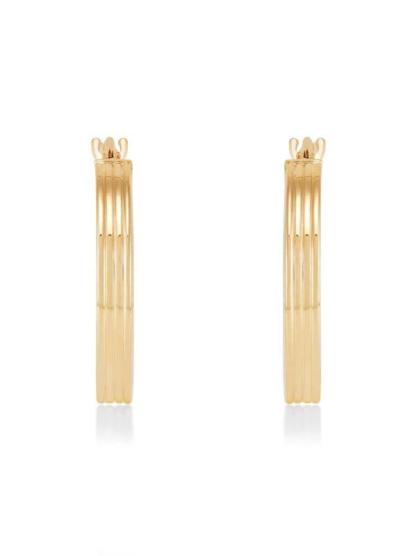 Saks Fifth Avenue 14K Yellow Gold Tubing Oval Hoop Earrings 2