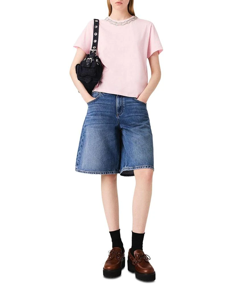 Maje Short Sleeve Jewel Neck Tee 3