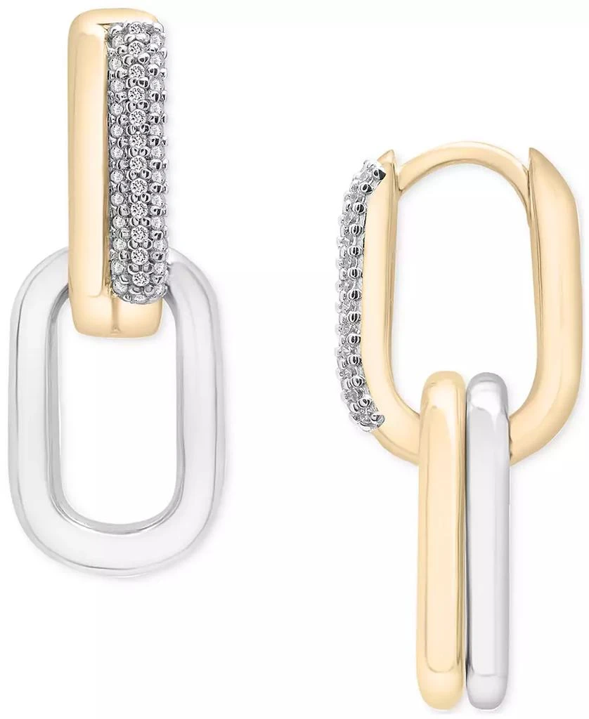 Audrey by Aurate Diamond Link Dangle Hoop Earrings (1/6 ct. t.w.) in Gold Vermeil & Sterling Silver, Exclusively at Macy's 1