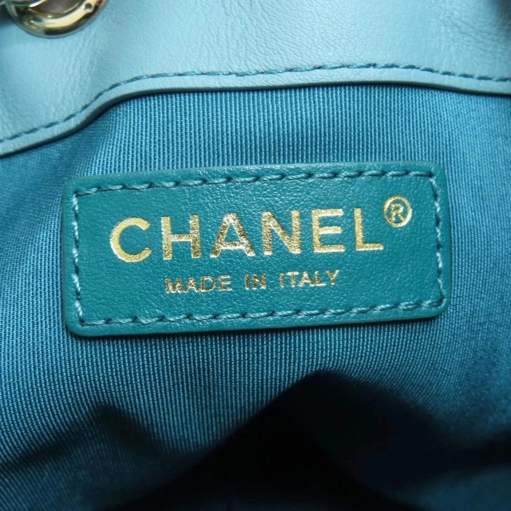Chanel Chanel Blue Lambskin Quilted CC Drawstring Bucket Bag 7