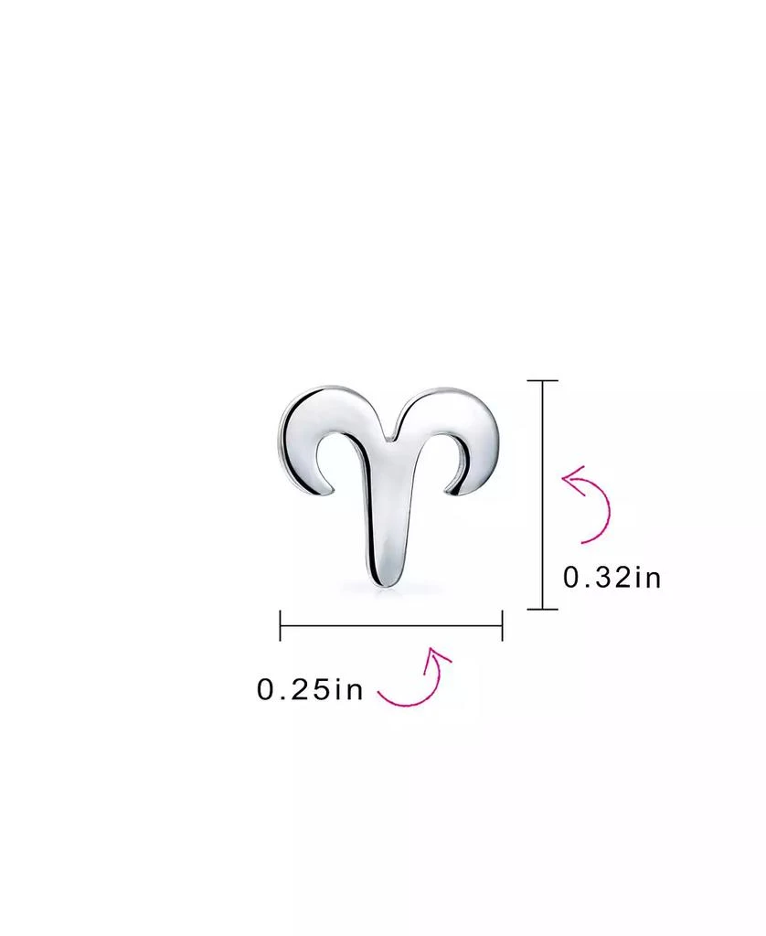 Bling Jewelry Tiny Simple Aries Astrology Horoscope Zodiac Stud Earrings .925 Sterling Silver 4