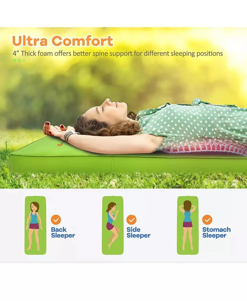 Costway Folding Sleeping Pad, Self Inflating Camping Mattress 7