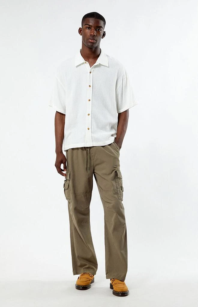 PacSun Cream Boxy Button Down Shirt 4