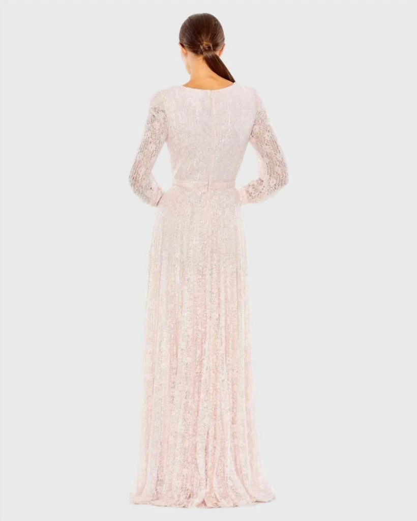 Mac Duggal Mac Duggal - Beadedlace Long Sleeve Wrap Over Gown 2