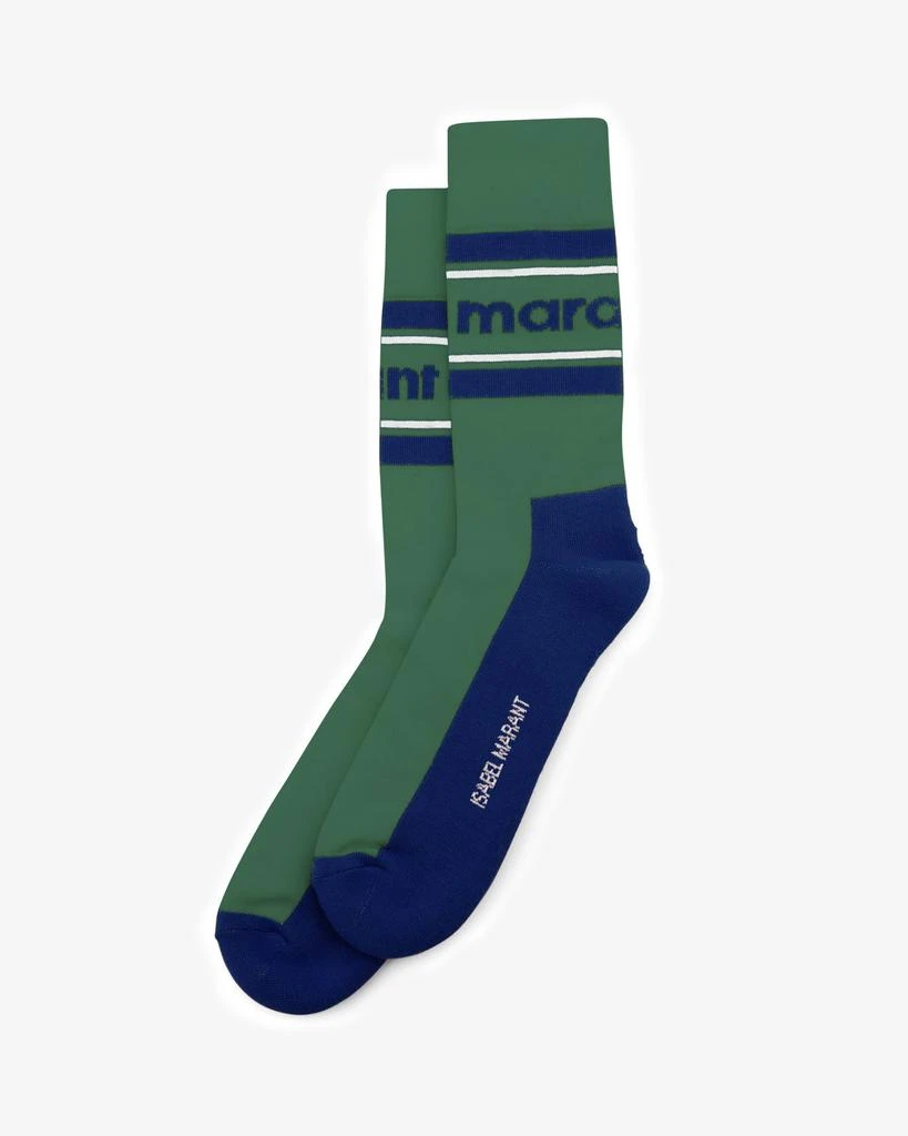 ISABEL MARANT ISABEL MARANT, DONEL LOGO SOCKS - Men - Green - OneSize 1