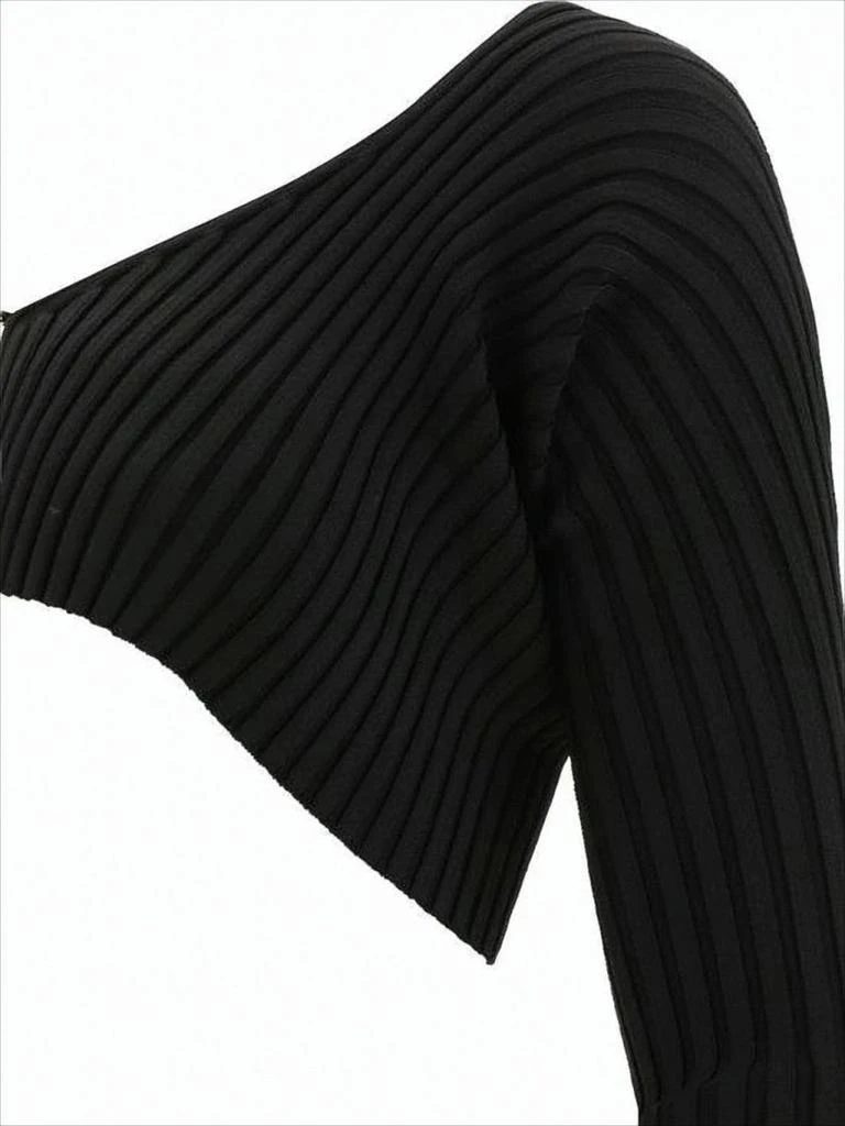 Jacquemus Ribbed Cropped Cardigan with Off-Shoulder Neckline 4