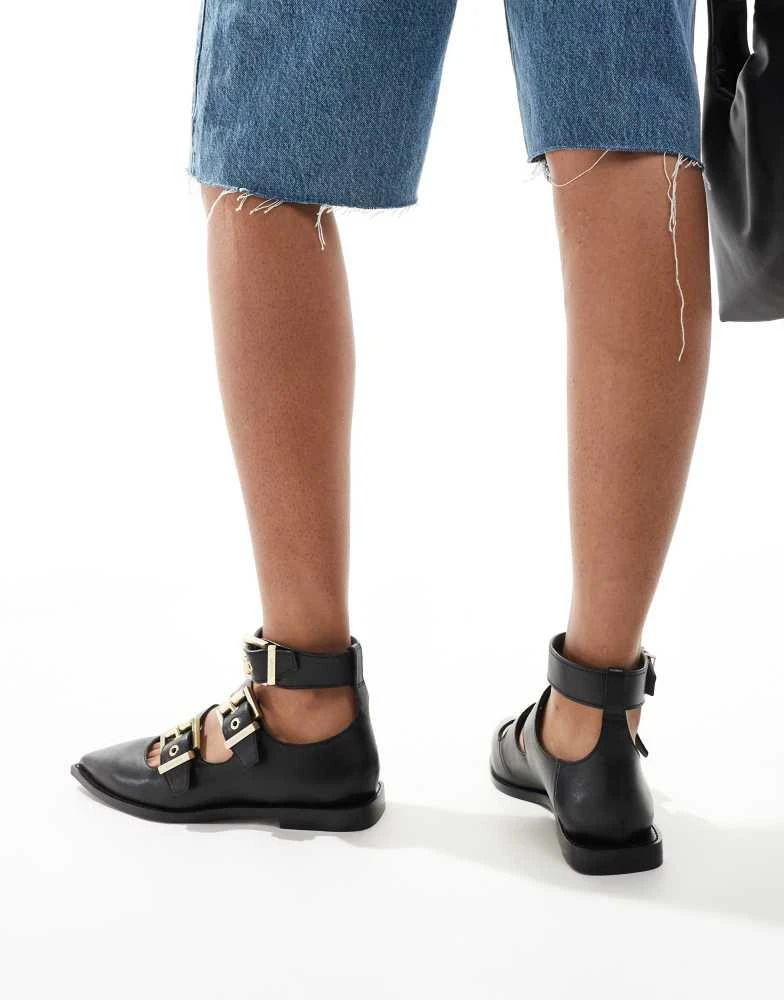 ALL SAINTS AllSaints Susan buckle leather ballet shoe in black 4
