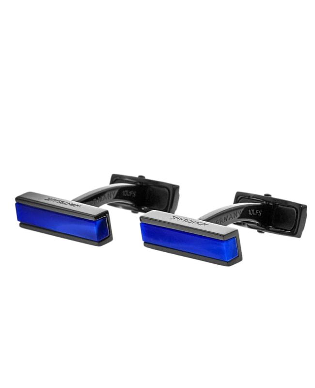 MontBlanc Montblanc Urban Speed Blue Glass Inlay Steel Men
s Cufflinks 112930