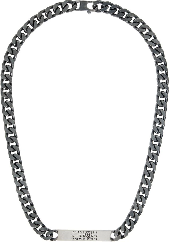 MM6 Minimal Logo Id Tag Curb Necklace