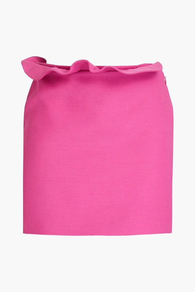 Valentino Ruffled wool and silk-blend crepe mini skirt 1