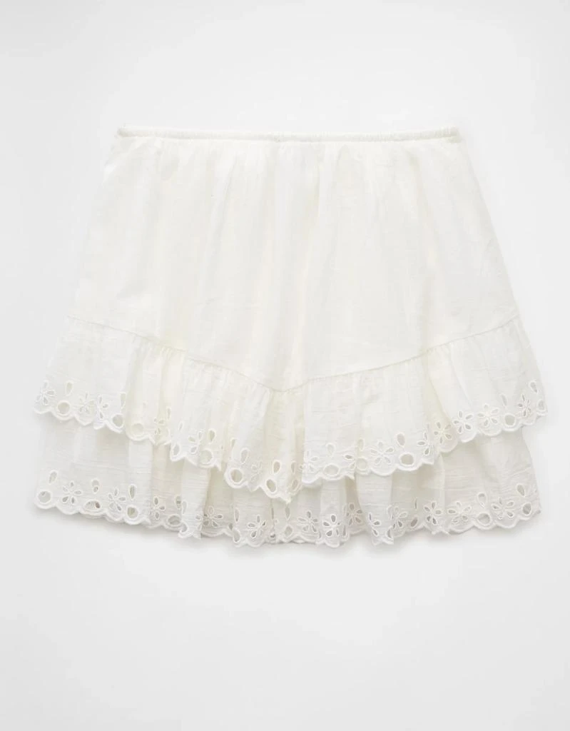 AE AE High-Waisted Embroidered Ruffle Mini Skirt 4