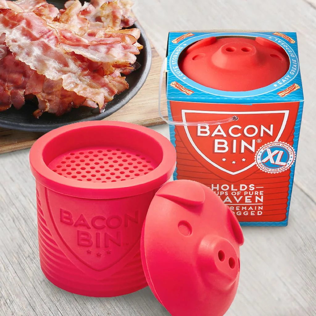 Talisman Designs Silicone Bacon Bin XL Grease Container, 2 cup, Set of 1, Red 2