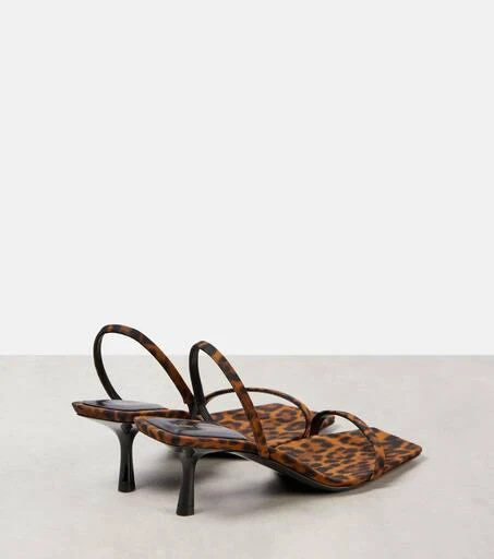 Yves Saint Laurent Jaspe 55 leopard-print grosgrain sandals 3
