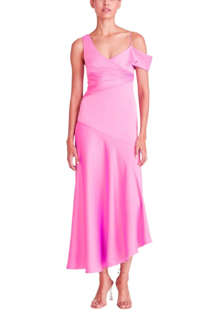 knee length dresses for ladies Monique Lhuillier ml Lenora Satin Midi Dress