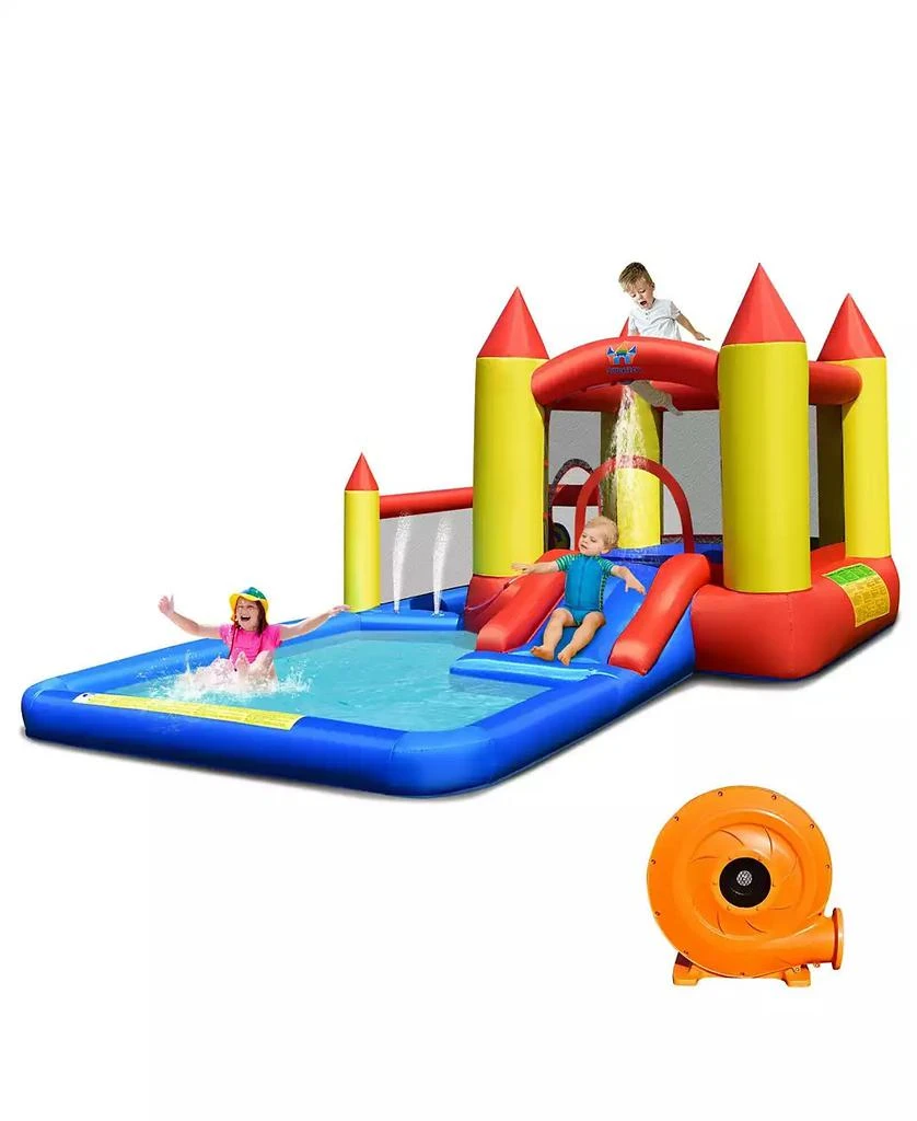 Slickblue Inflatable Water Slide Castle Kids Bounce House with 480W Blower 7