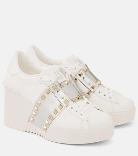 Valentino Open Disco leather wedge sneakers 1
