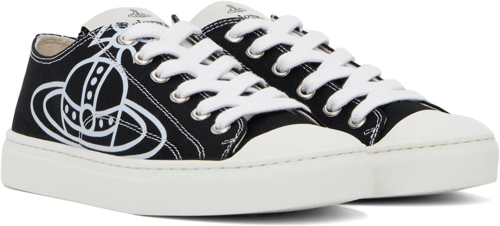 Vivienne Westwood Black Low-Top Plimsoll Sneakers 4