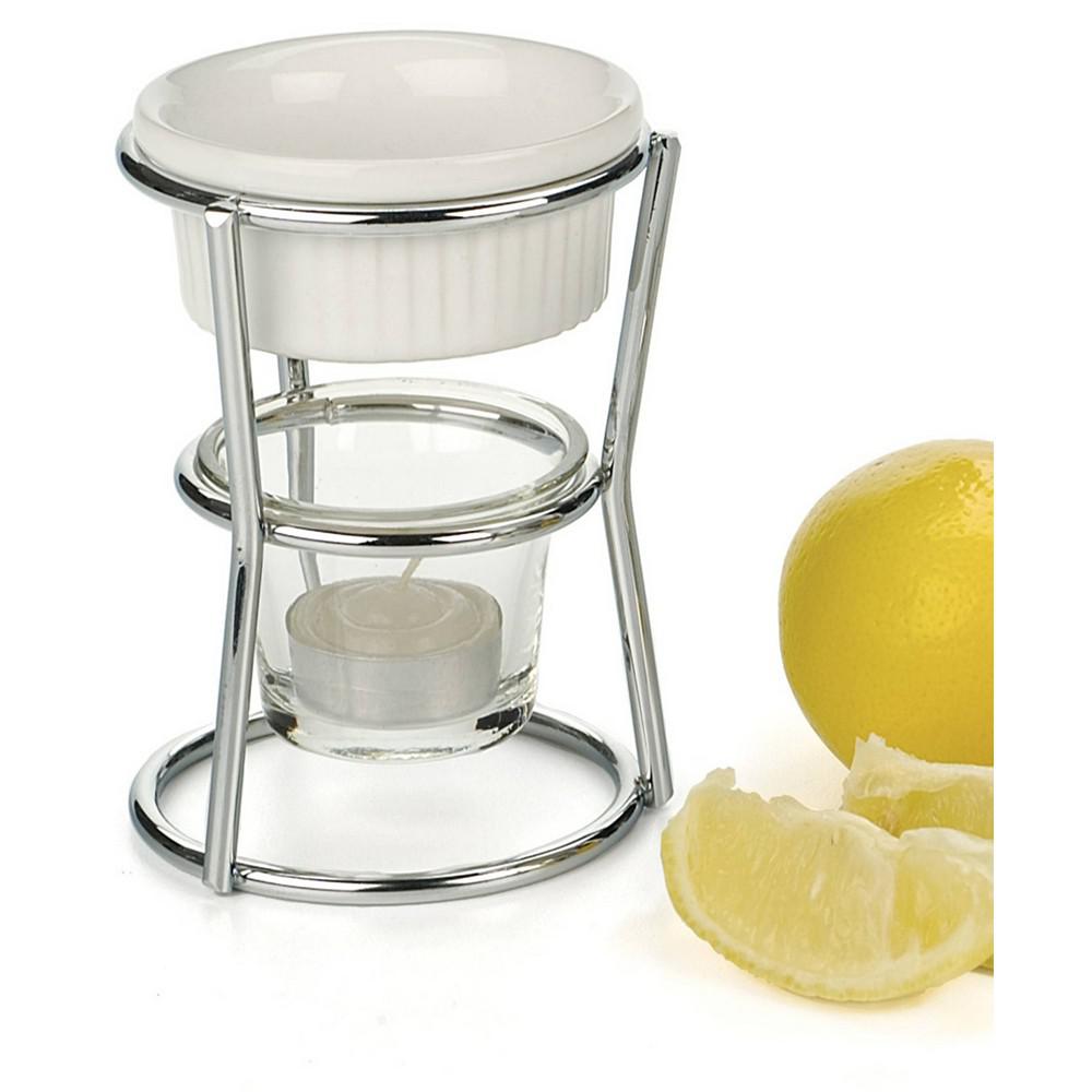 RSVP International Stoneware 2 Piece 3x3x5" Promo Butter Warmer Set