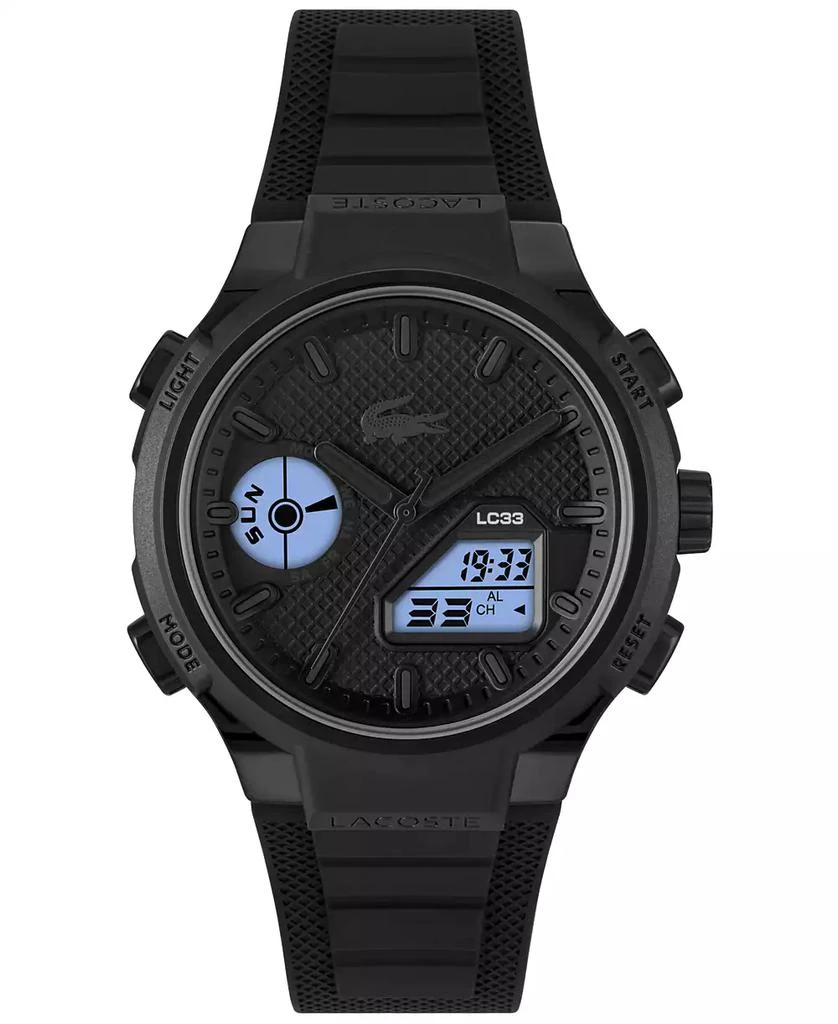 Lacoste Men's LC33 Black Silicone Strap Watch, 44.8mm 3