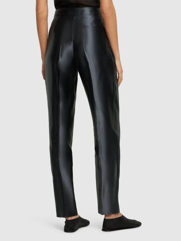 Giorgio Armani Silk & Linen High Waist Straight Pants 2