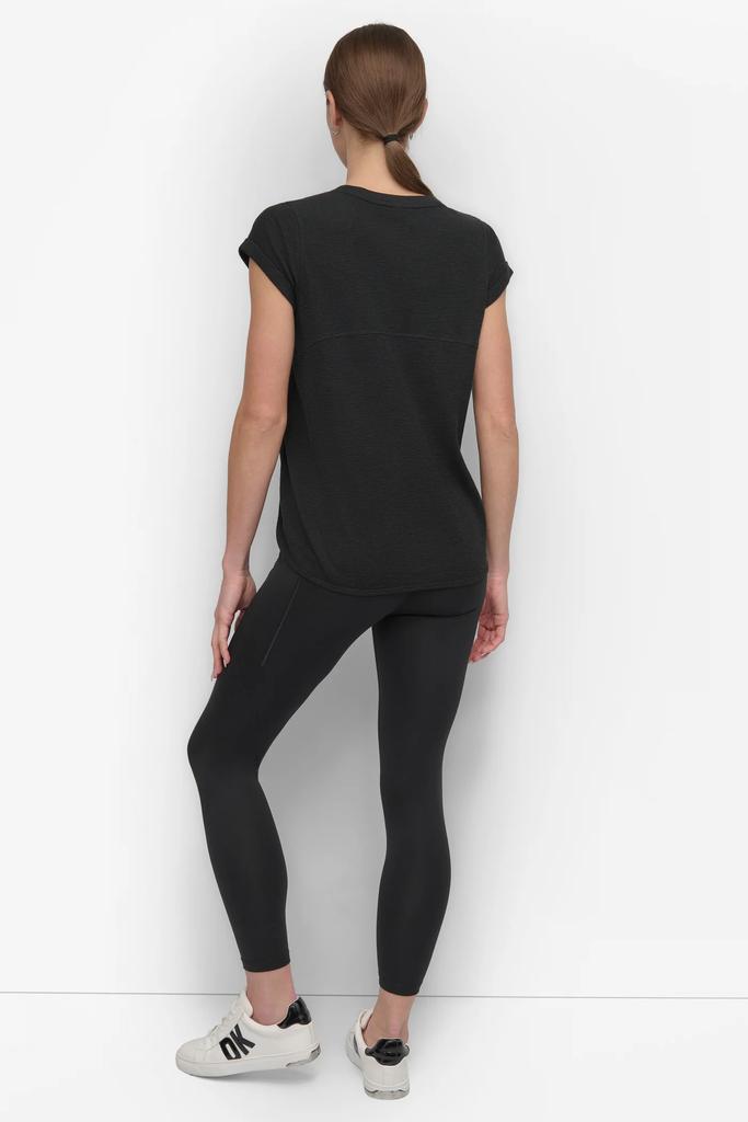 DKNY SLUB WAFFLE-KNIT TEE