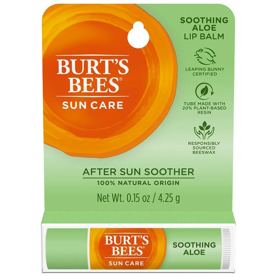 Burt's Bees Sun Care Lip Balm, After Sun Soother, 100% Natural Origin Soothing Aloe 1