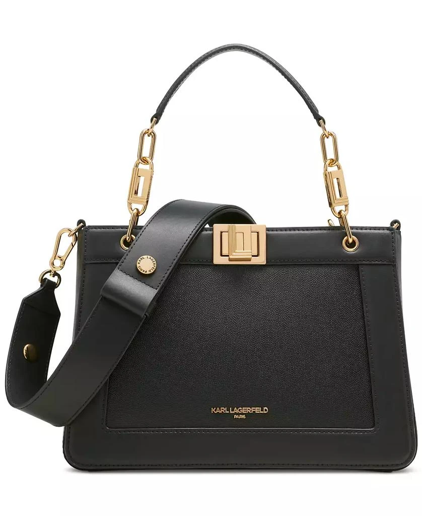 KARL LAGERFELD PARIS Ivette Small Leather Satchel 1