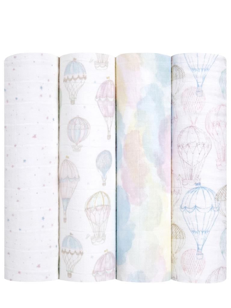 ADEN + ANAIS Set Of 4 Organic Cotton Muslin Swaddles