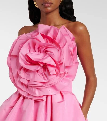 Carolina Herrera Floral-appliqué silk faille cocktail dress 4