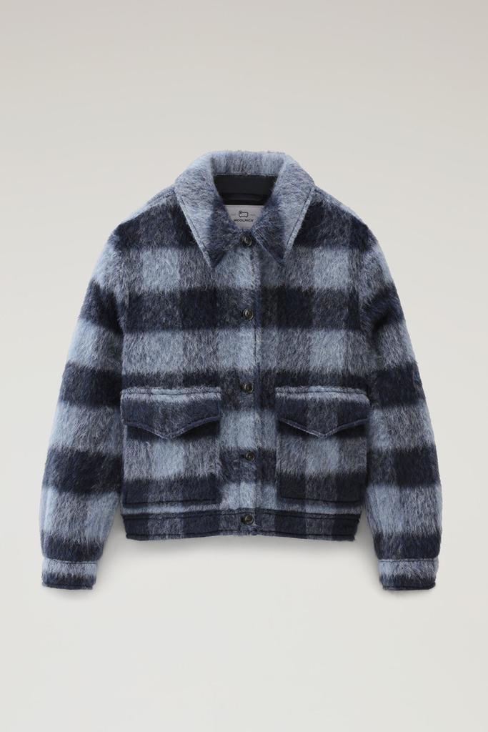 Woolrich Brushed Blended Wool Overshirt with Fringe - Women - Multicolor