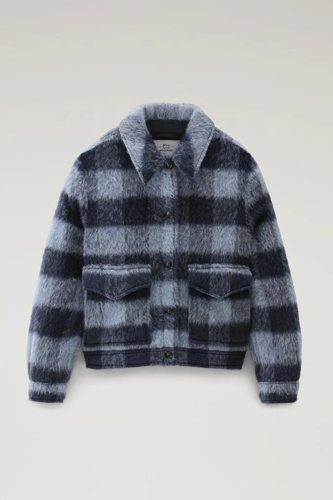 Woolrich Brushed Blended Wool Overshirt with Fringe - Women - Multicolor 1