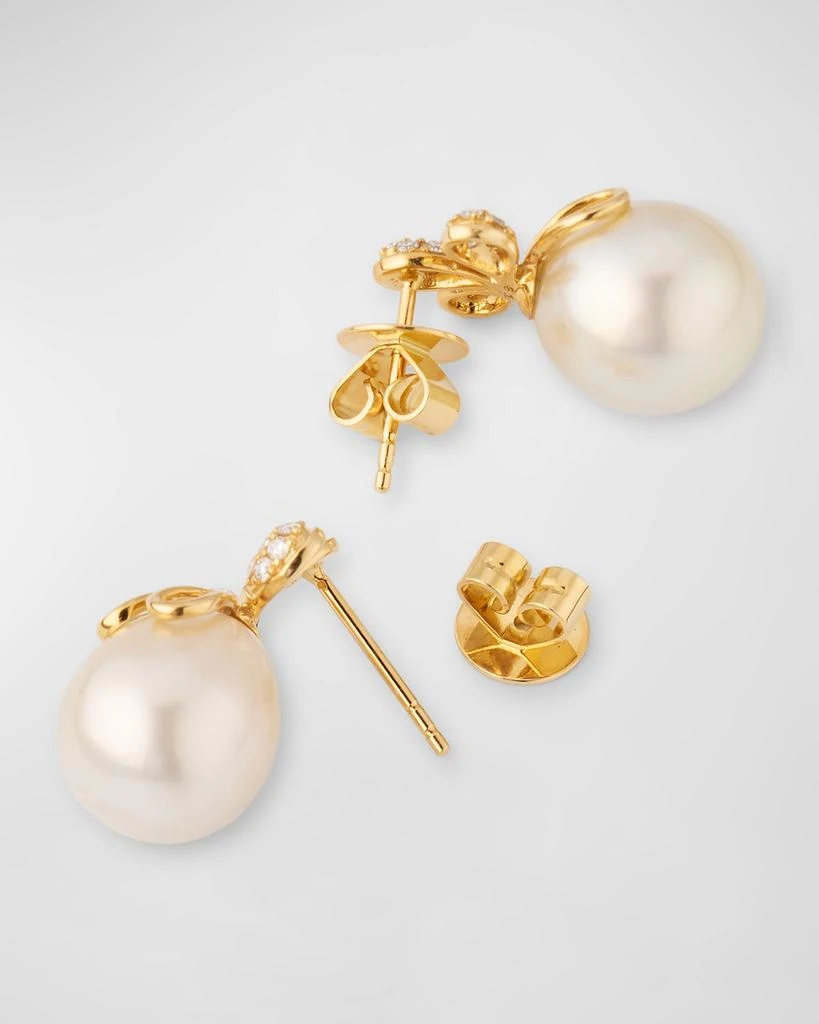 BELPEARL 18K Diamond and 10-11mm South Sea Pearl Earrings 4