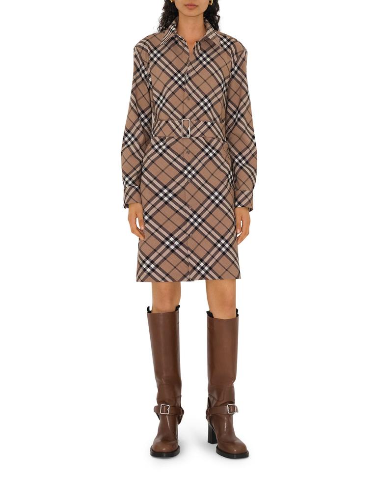 Burberry Check wool blend shirt dress
