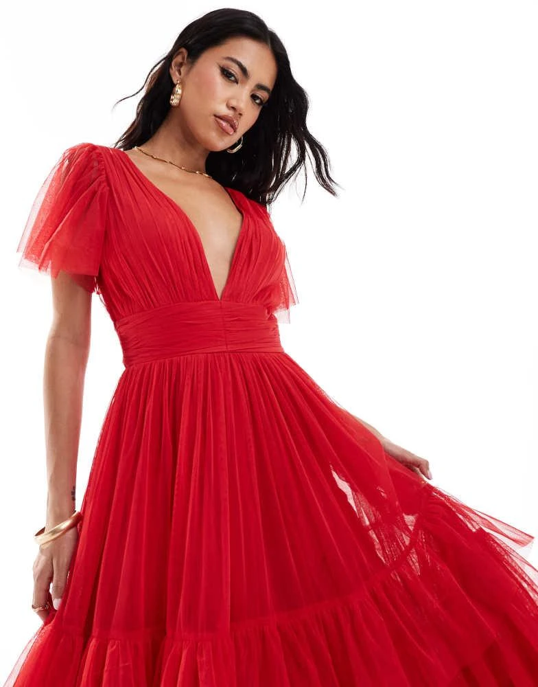 Shop Lace & Beads Madison v neck tulle midi dress in red on Sale at BeyondStyle Get 32% Off Lace & Beads Madison v neck tulle midi dress in red with Shop Lace & Beads Madison v neck tulle midi dress in red on Sale at BeyondStyle Get 32% Off Lace & Beads Madison v neck tulle midi dress in red with