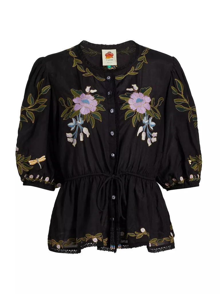Farm Rio Winter Garden Embroidered Top 1
