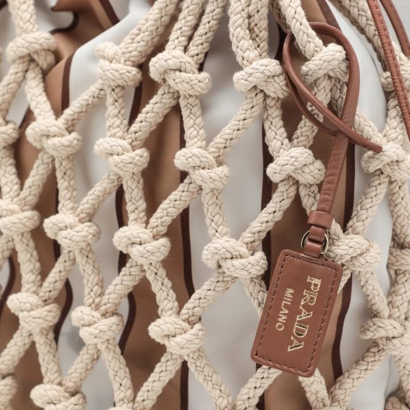 Prada Prada Noué medium bag in rope/camel - Tote Bags - Save Extra 10% ...