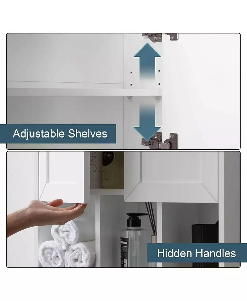 Vanirror 23x32" White Bathroom Wall Cabinet with Towel Bar
Adjustable Shelves - Over Storage for Bath, Kitchen, Laundry 9