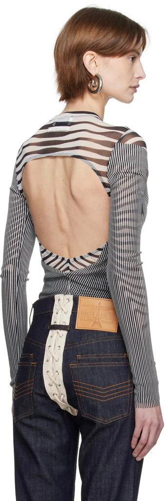 Jean Paul Gaultier White 
Black 
The Draped Body Morphing
 Bodysuit 3