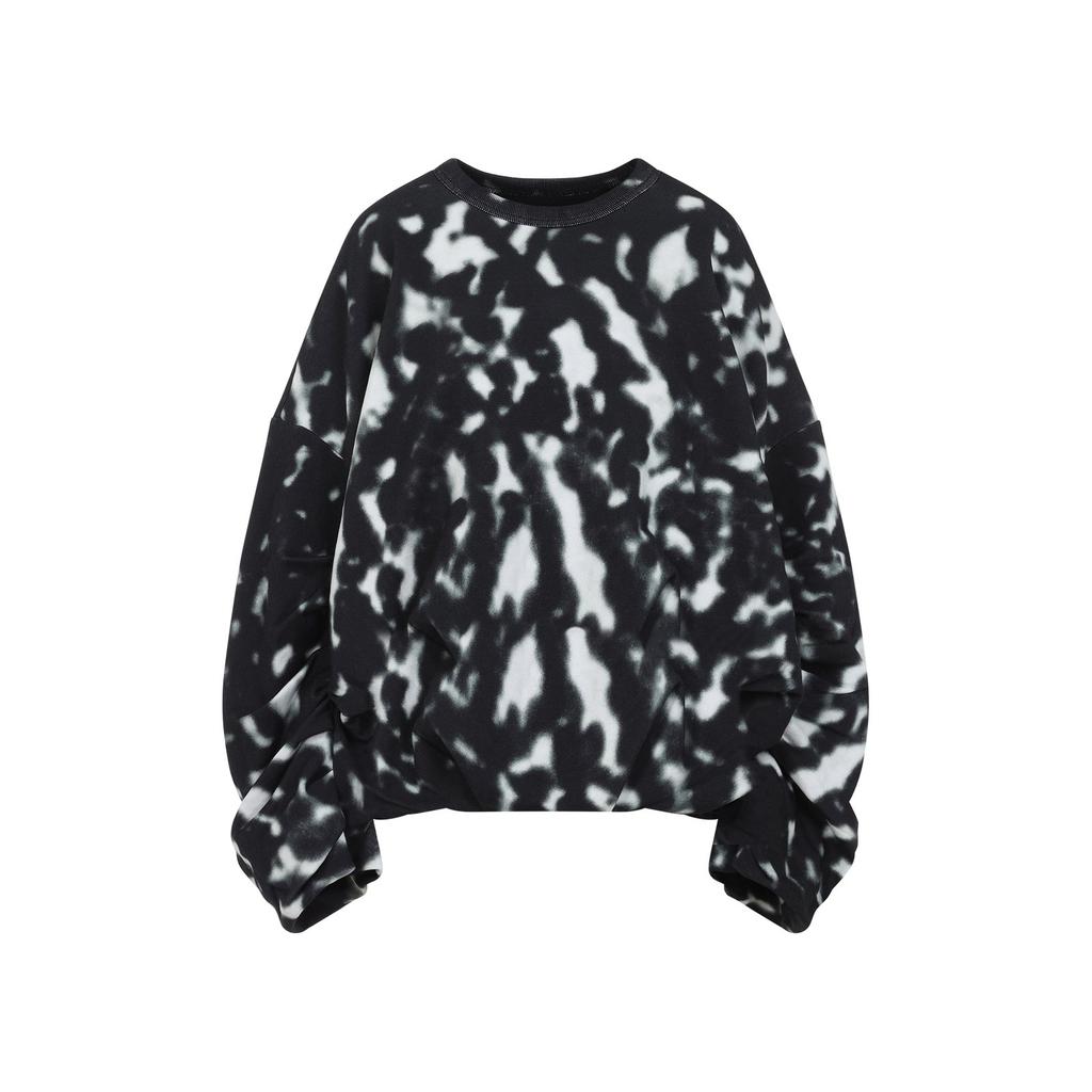 Dries Van Noten Orchid Petal Printed Draped Sweatshirt – On Sale