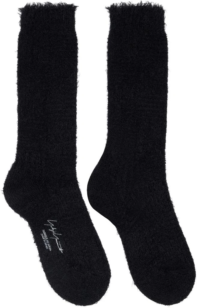 YOHJI YAMAMOTO Black Fluffy Links High Socks 1