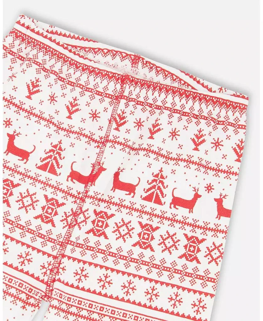 Deux par Deux Baby Unisex Cotton Two-Piece Pajama Set Red and White Fairisle - Baby 5