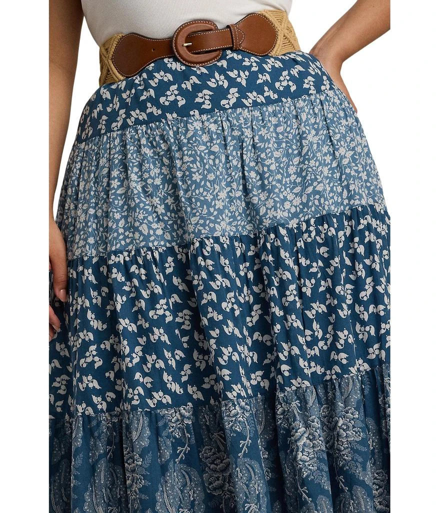 Ralph Lauren Plus-Size Patchwork Floral Voile Tiered Skirt 3