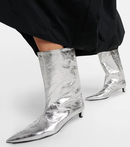 Jil Sander Metallic leather ankle boots 4